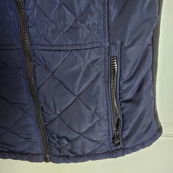 Andrew Marc Quilted Vest-Blue/Black-Women's S - Picture 2 of 8